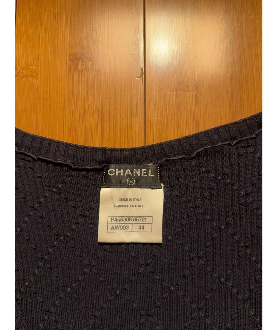 CHANEL Темно-синяя хлопковая майка, фото 4