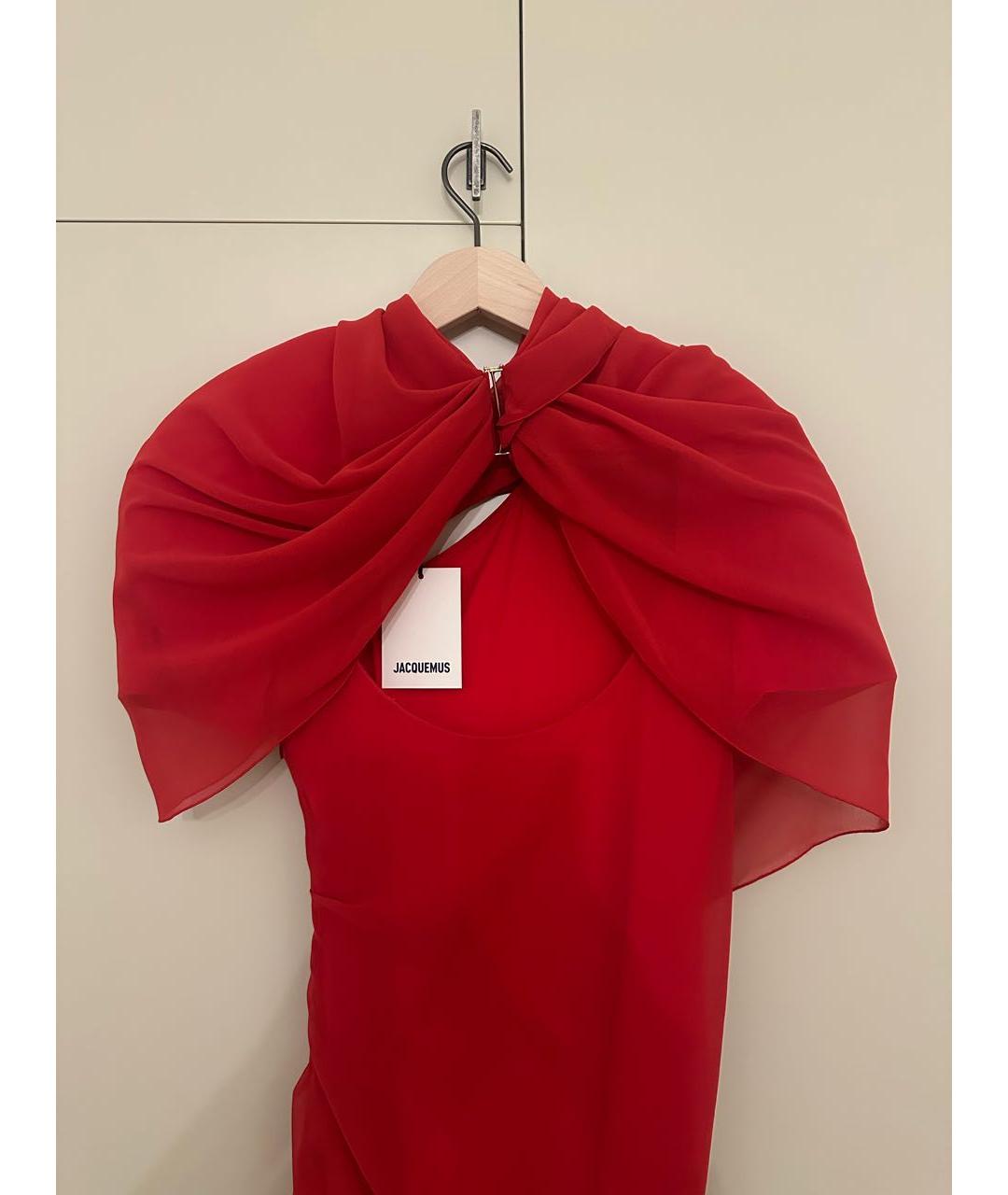 JACQUEMUS Красное полиэстеровое коктейльное платье, фото 2
