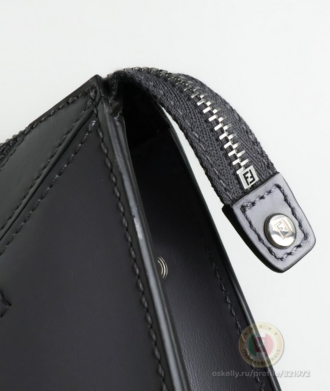 FENDI Серая кожаная барсетка, фото 4