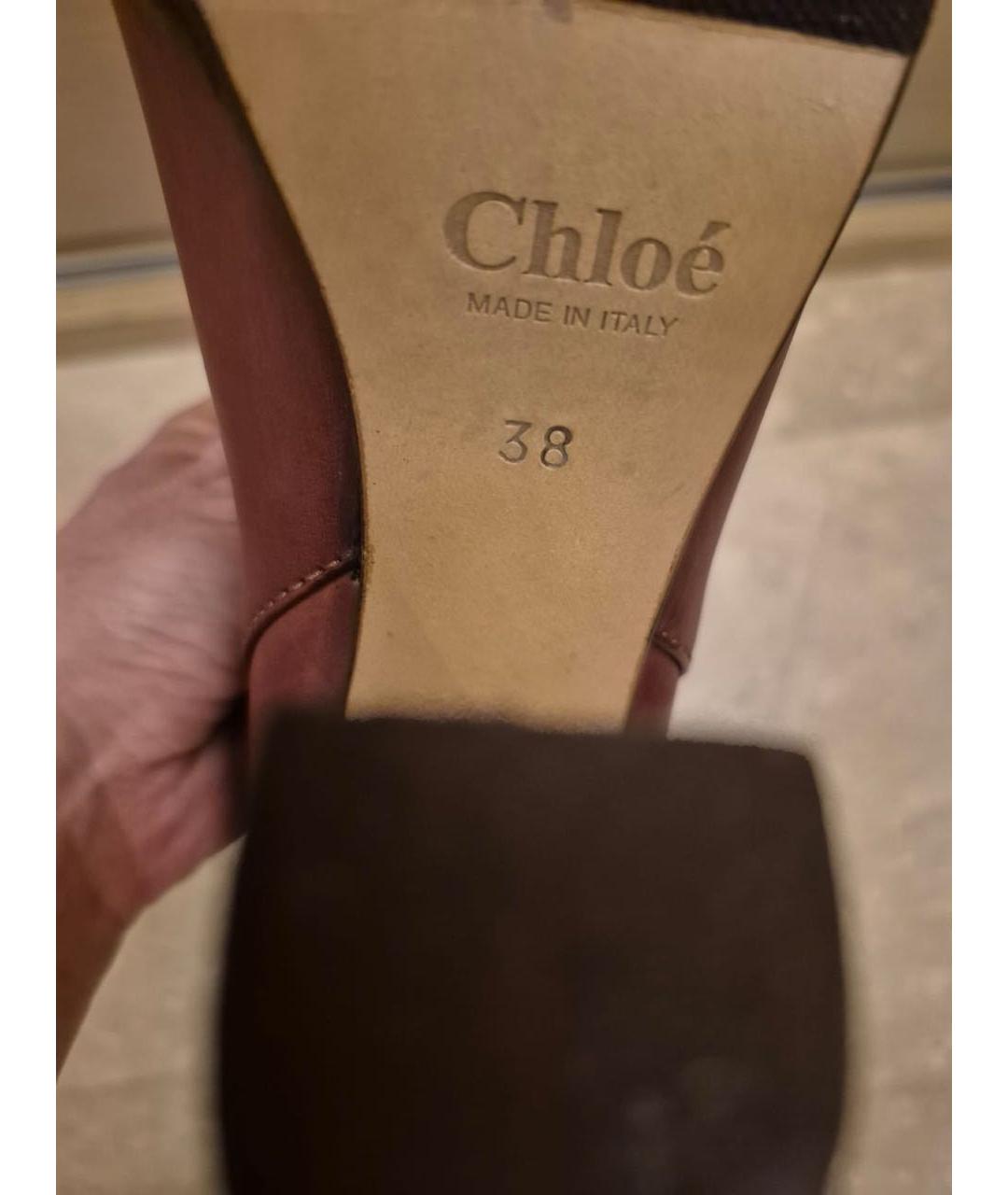 CHLOE Коричневые кожаные сапоги, фото 4