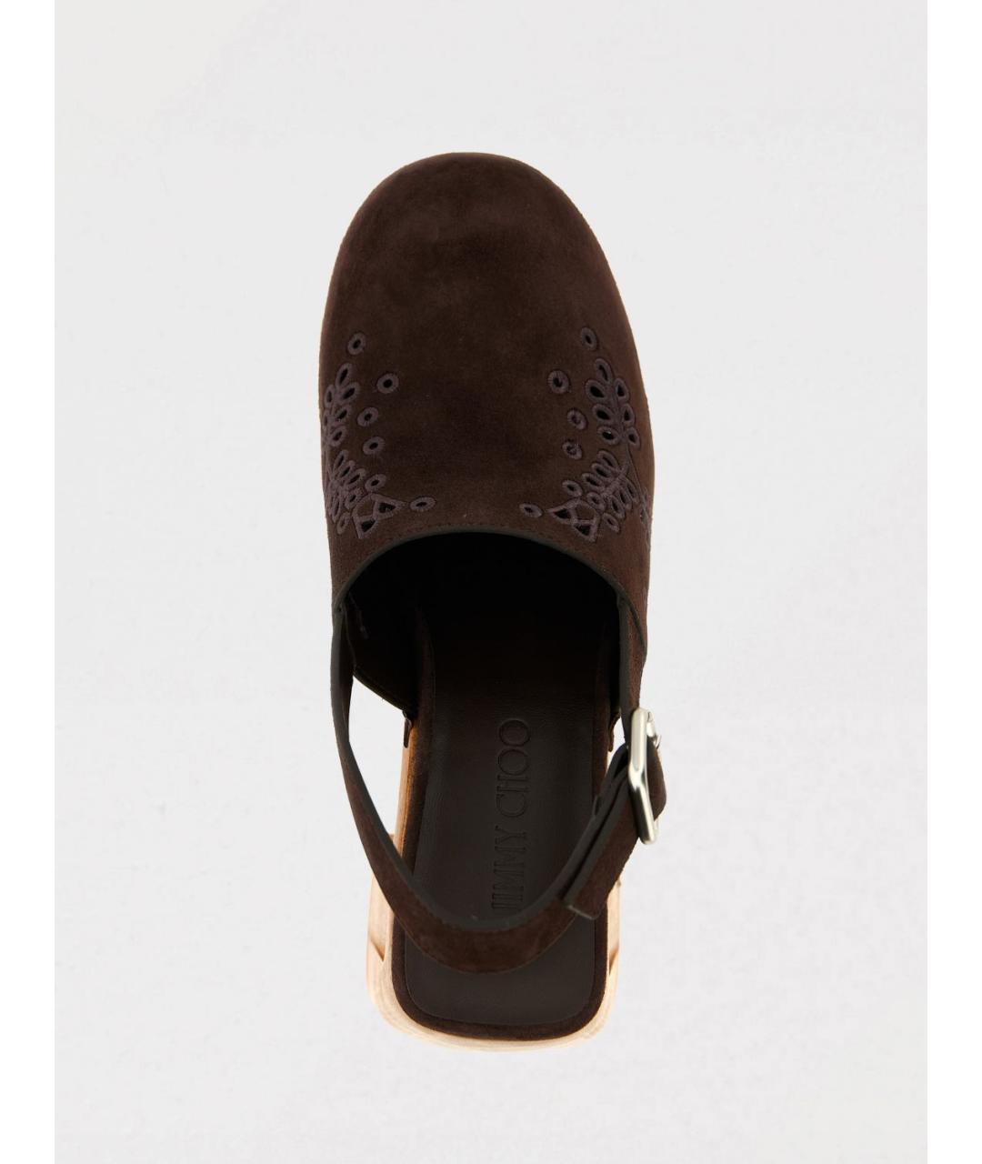 JIMMY CHOO Коричневые кожаные босоножки, фото 4