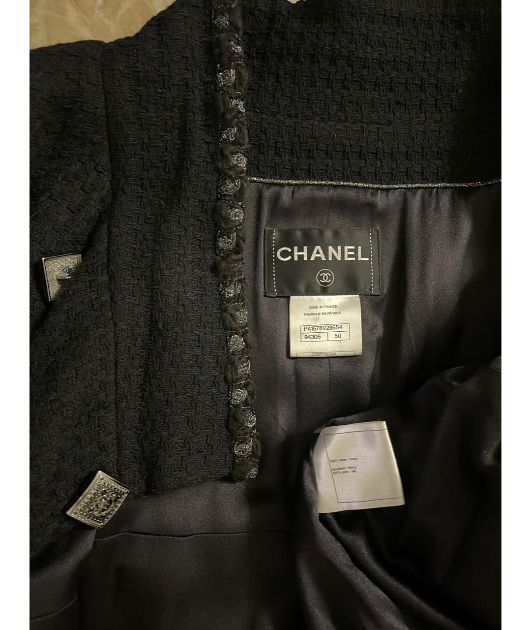 CHANEL Черное шерстяное пальто, фото 3
