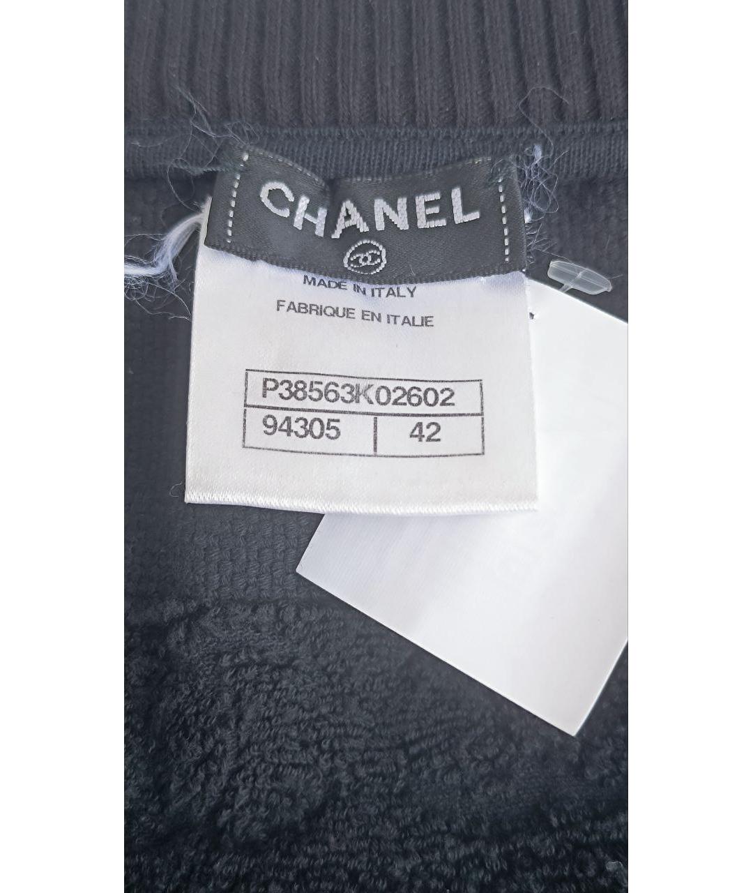 CHANEL Черная хлопковая юбка мини, фото 7
