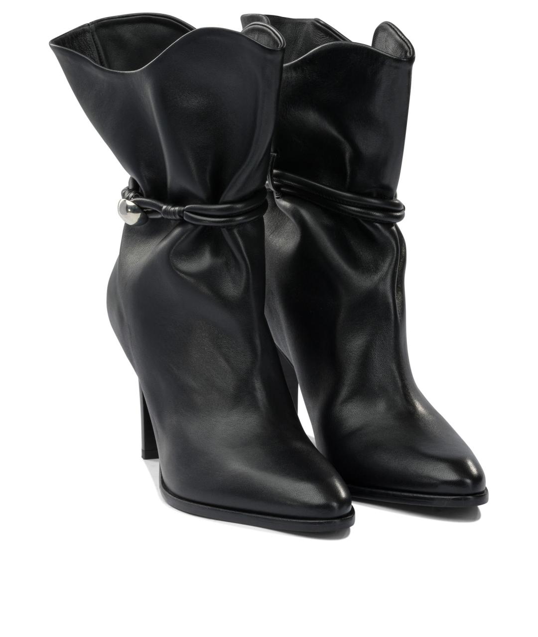 ISABEL MARANT Черные кожаные полусапоги, фото 2