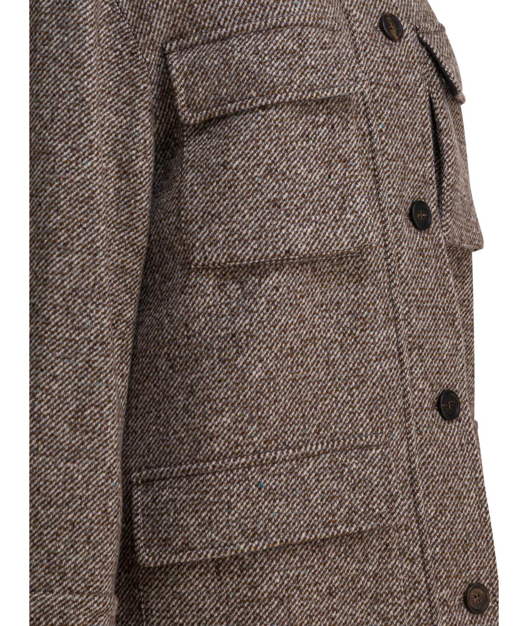 BRUNELLO CUCINELLI Коричневое шерстяное пальто, фото 4