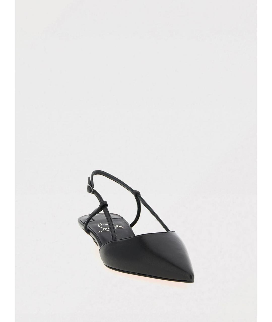 CHRISTIAN LOUBOUTIN Черные кожаные туфли, фото 2