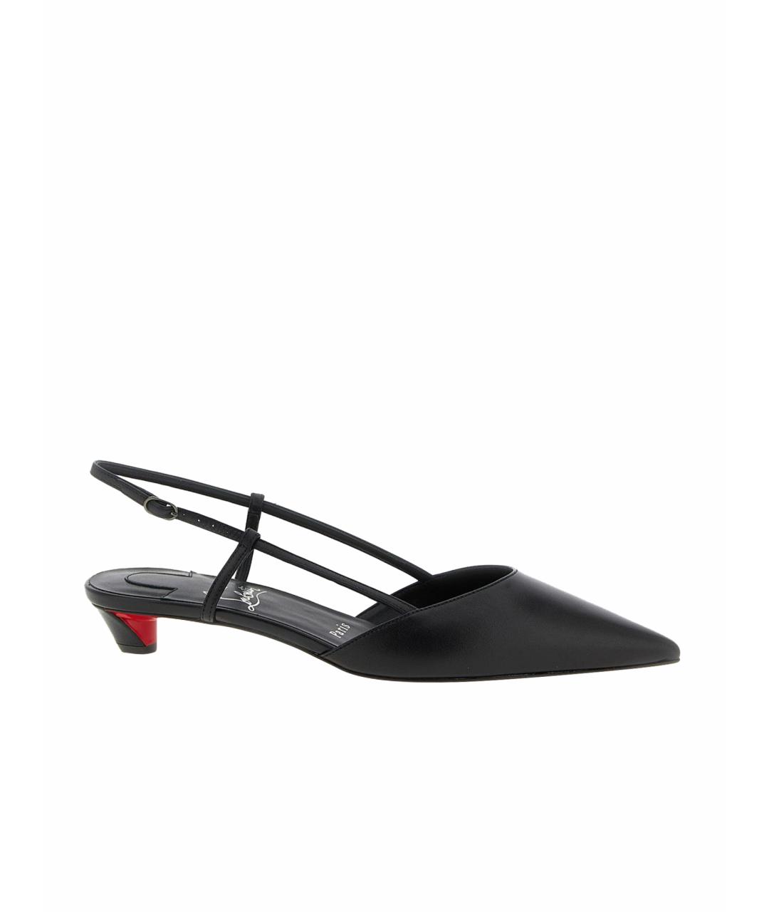 CHRISTIAN LOUBOUTIN Черные кожаные туфли, фото 1