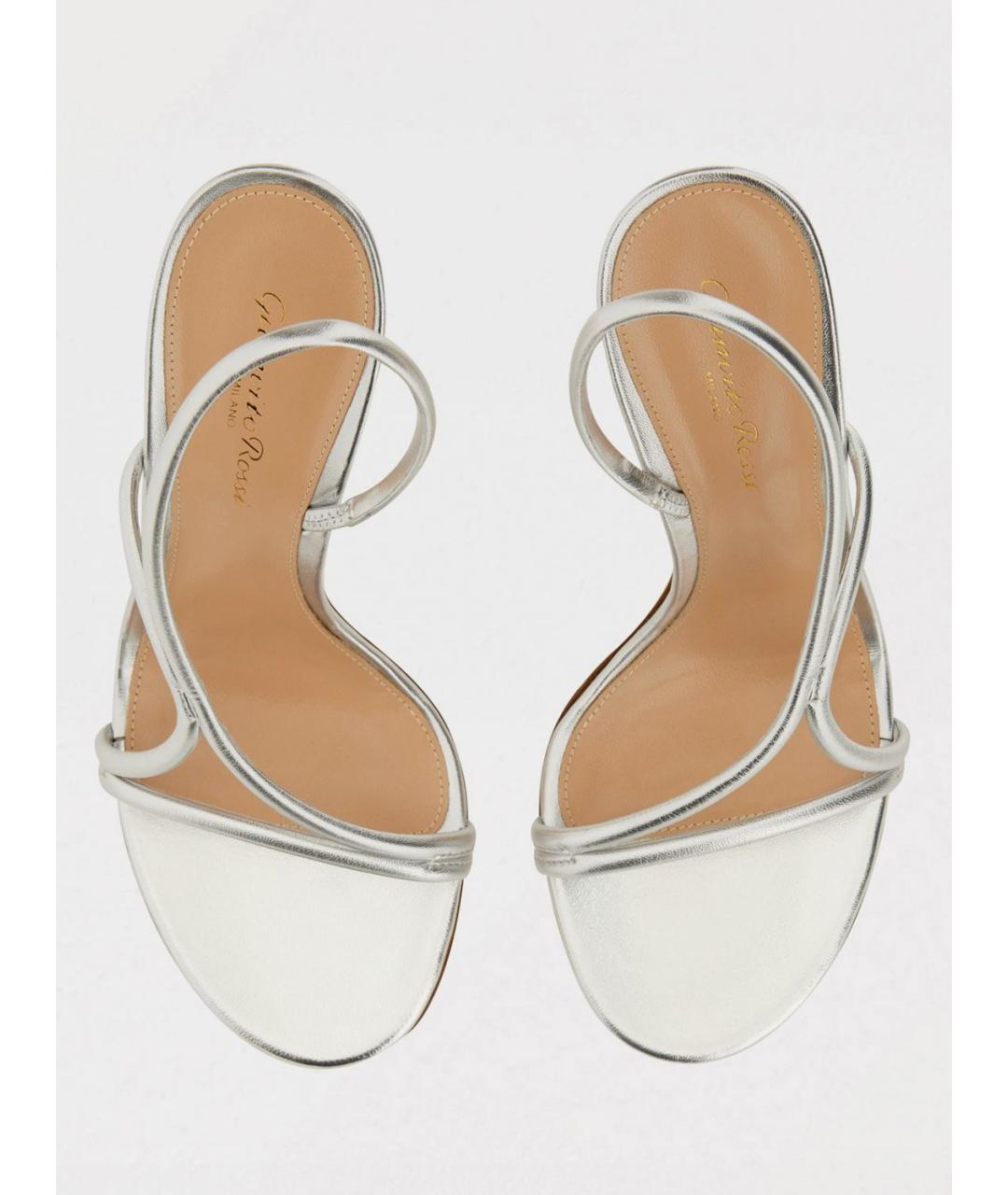 GIANVITO ROSSI Серебряные босоножки, фото 4