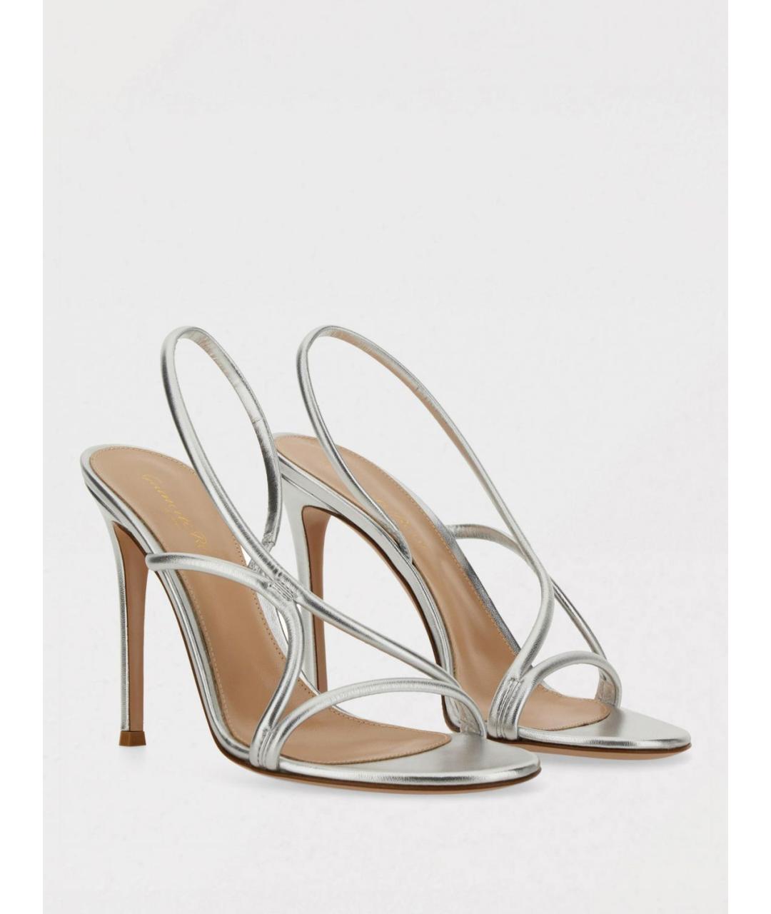 GIANVITO ROSSI Серебряные босоножки, фото 2