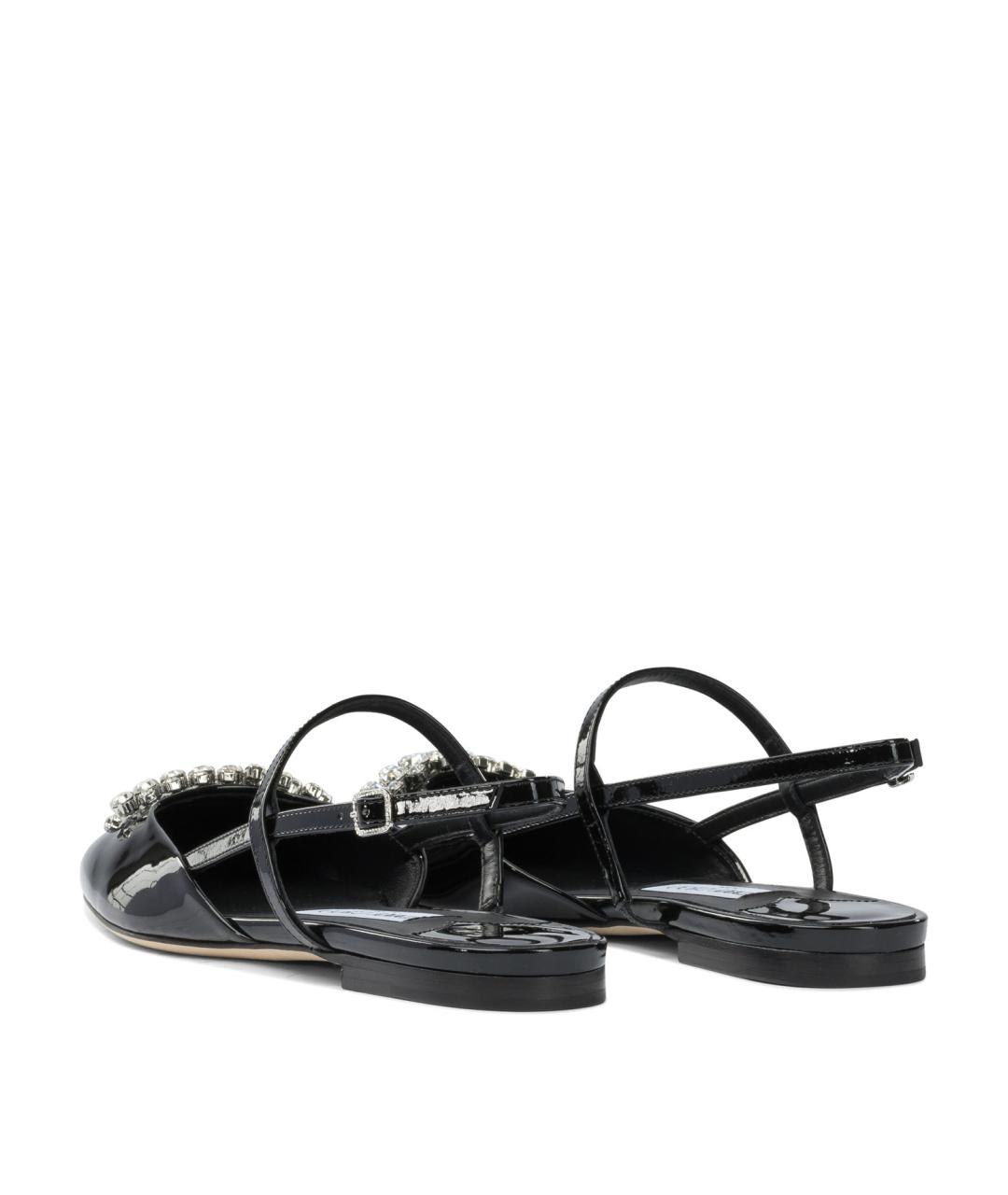 JIMMY CHOO Черные балетки из лакированной кожи, фото 4