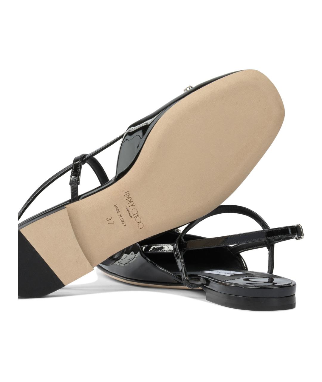 JIMMY CHOO Черные балетки из лакированной кожи, фото 5