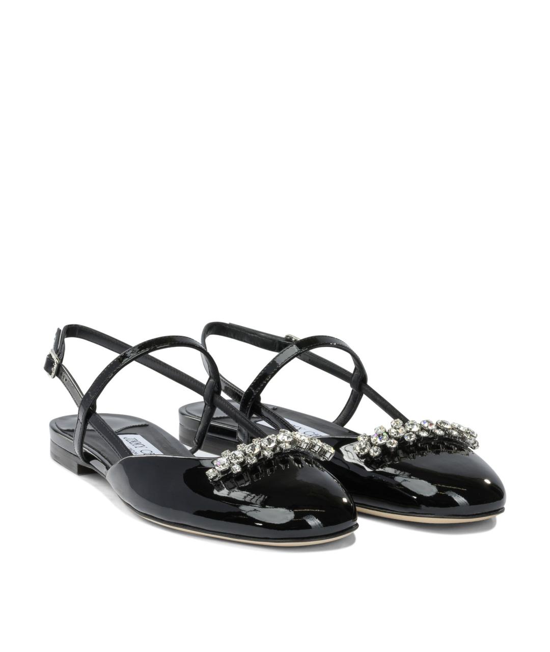 JIMMY CHOO Черные балетки из лакированной кожи, фото 2