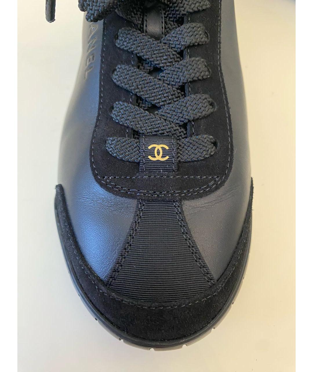 CHANEL Черные кожаные кеды, фото 6