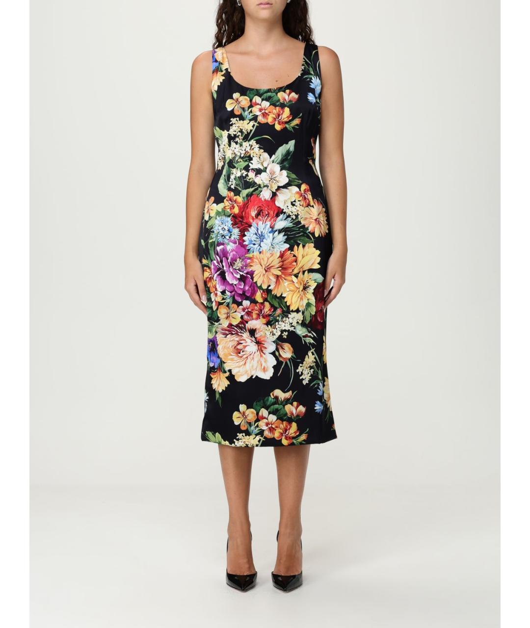 DOLCE&GABBANA Мульти вискозное повседневное платье, фото 2