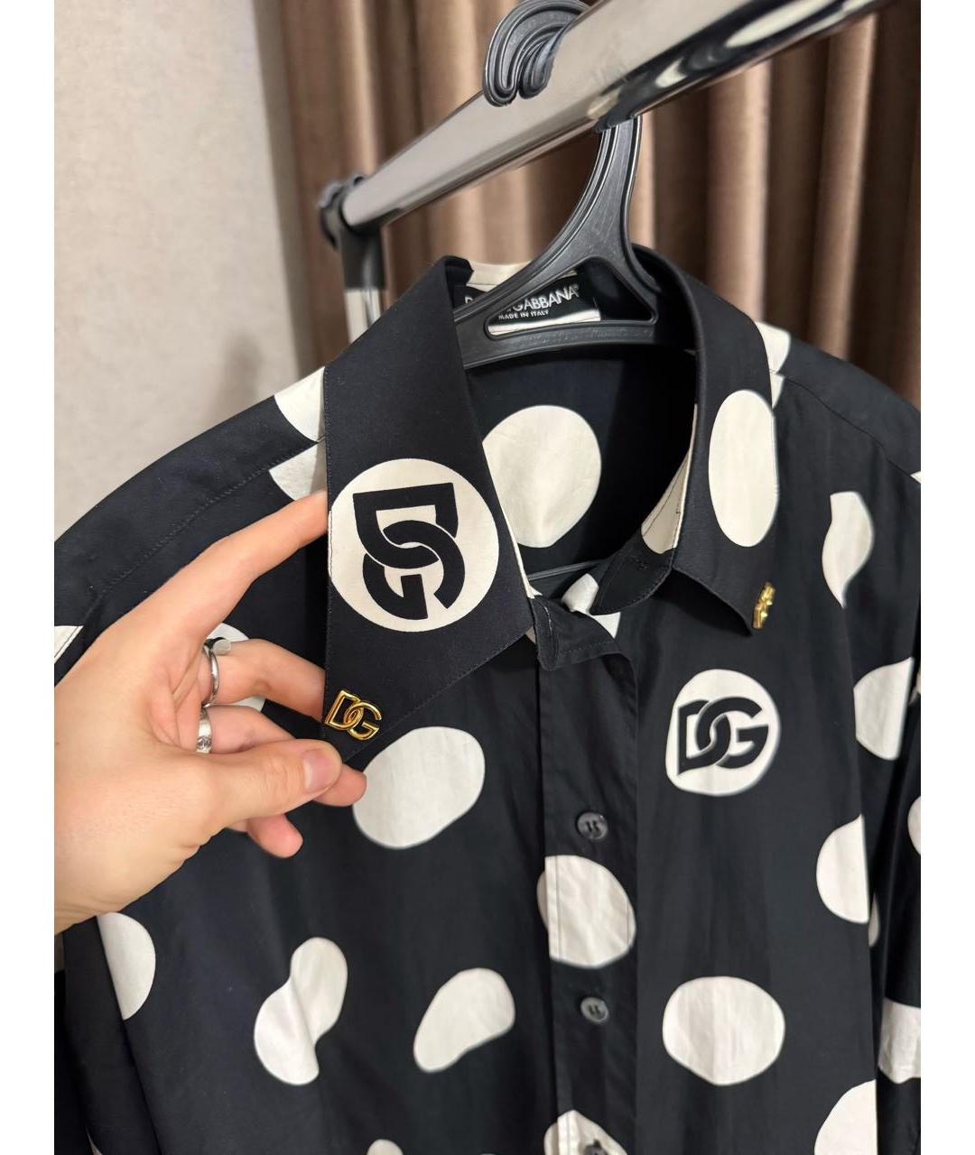 DOLCE&GABBANA Темно-синяя хлопковая рубашка, фото 3