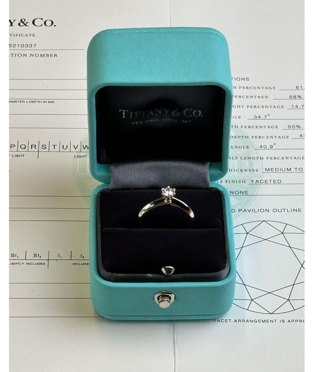 TIFFANY&CO Белое платиновое кольцо, фото 5