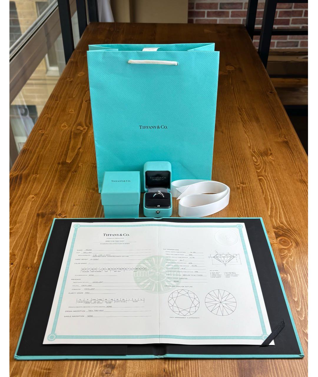 TIFFANY&CO Белое платиновое кольцо, фото 3