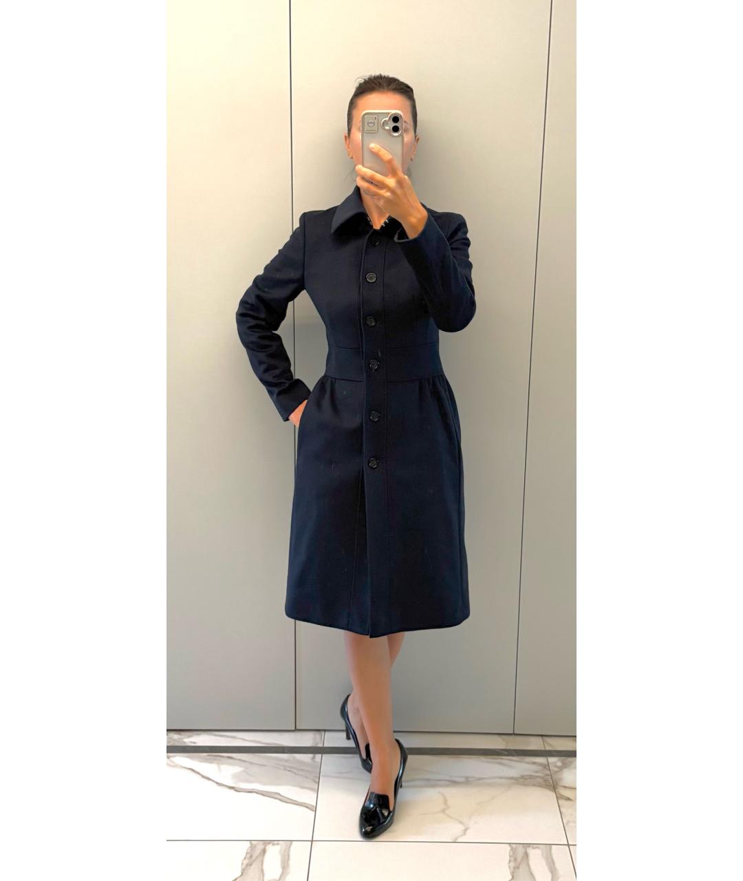 HUGO BOSS Темно-синее шерстяное пальто, фото 8