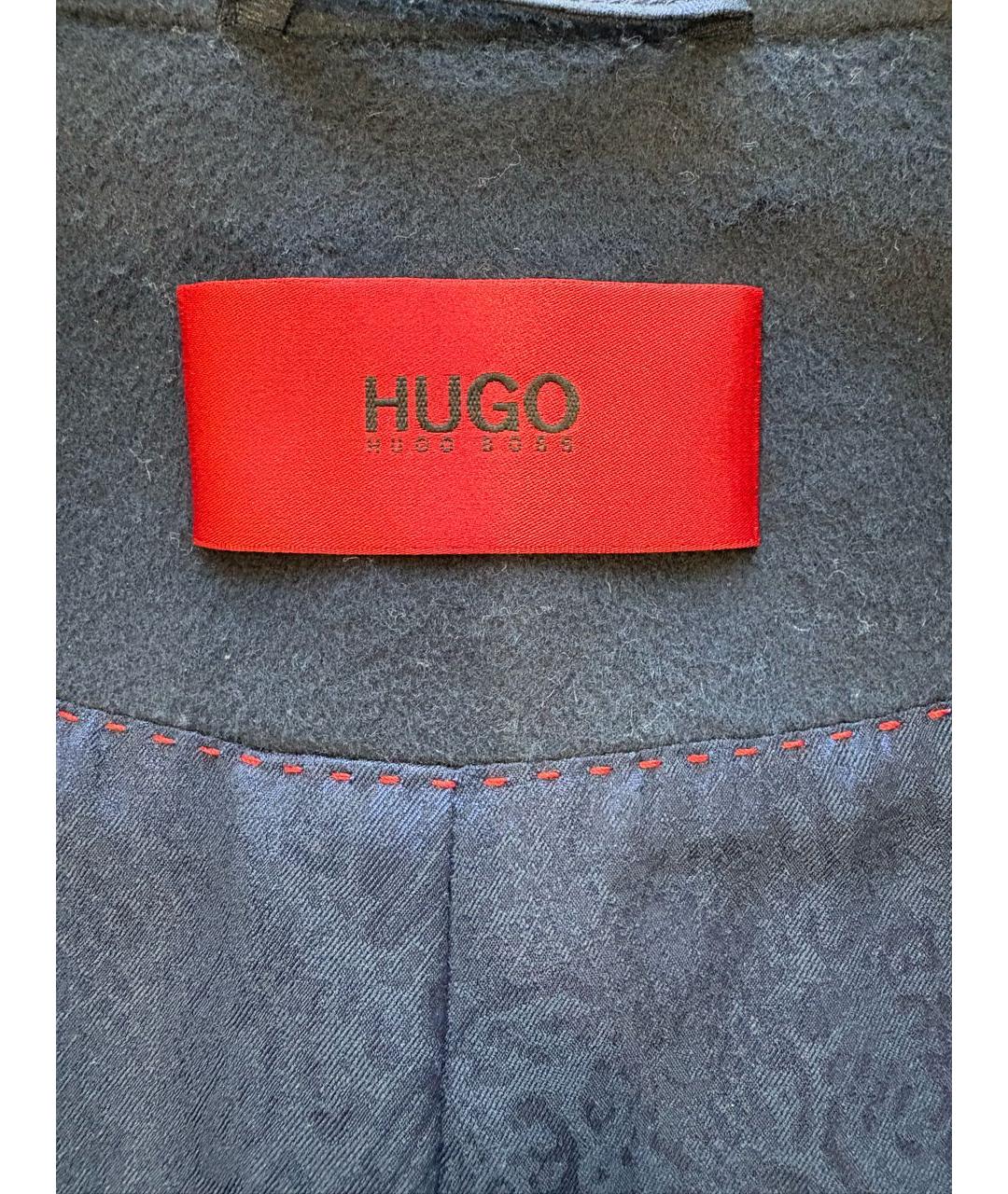 HUGO BOSS Темно-синее шерстяное пальто, фото 3