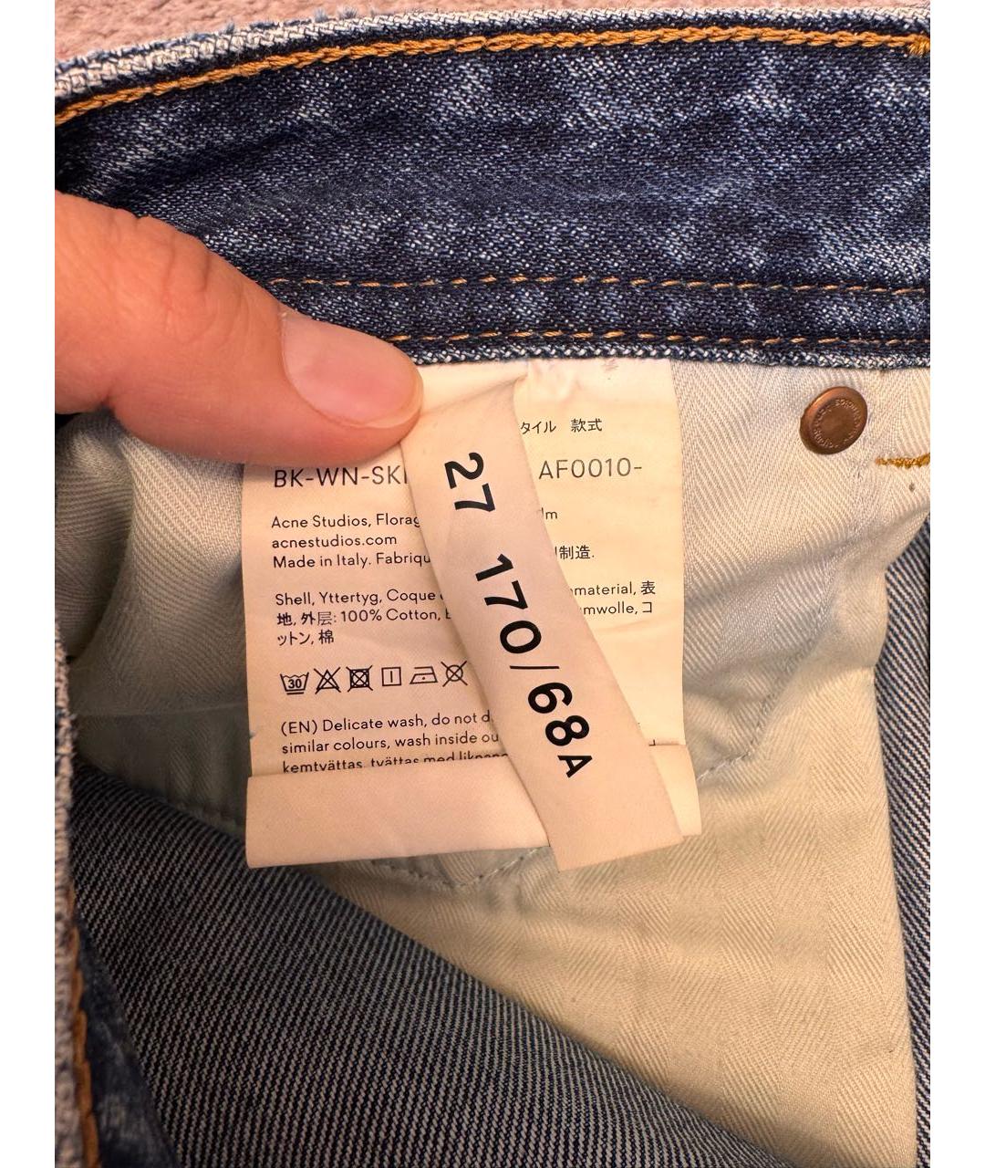 ACNE STUDIOS Синяя деним юбка мини, фото 4