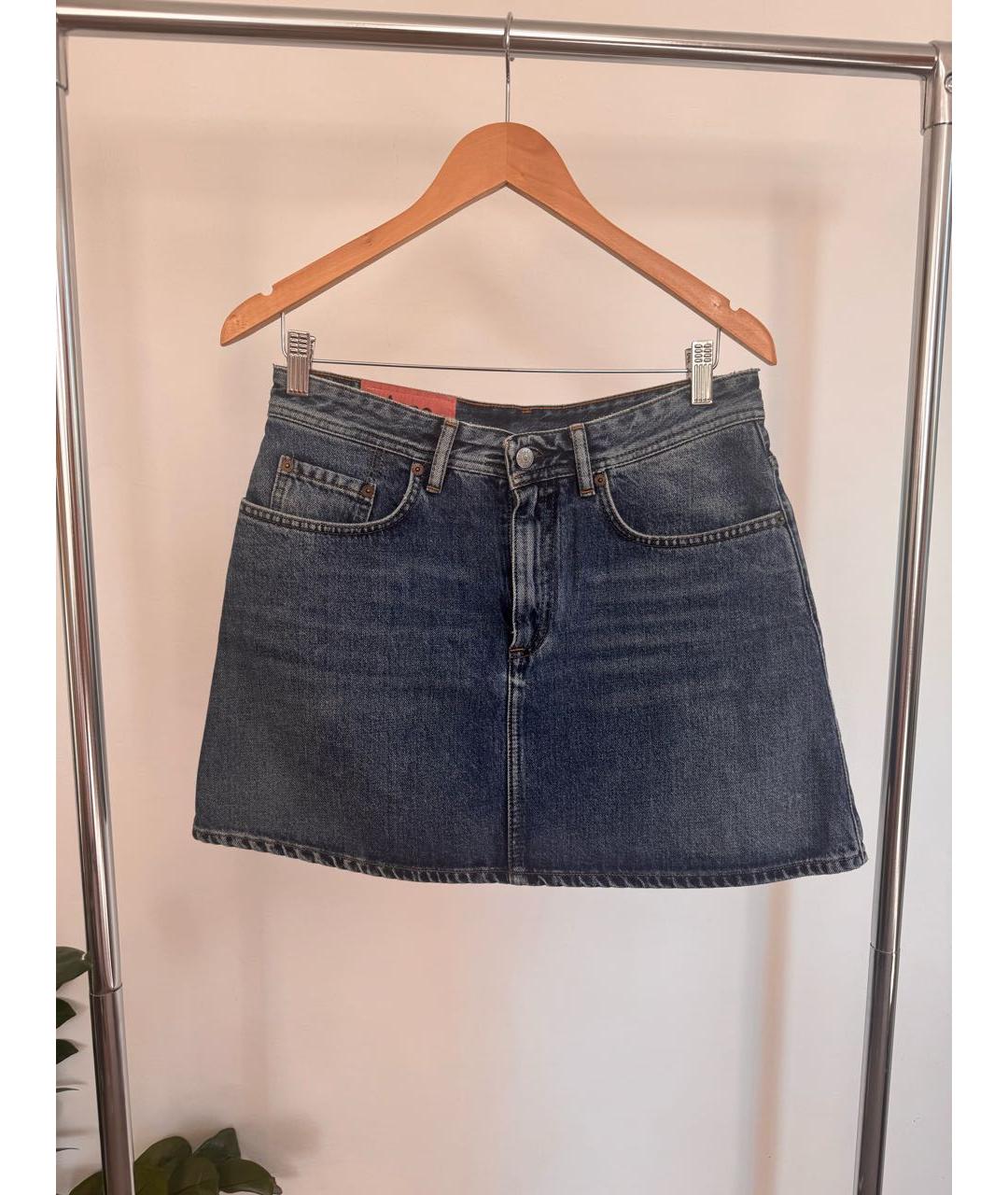 ACNE STUDIOS Синяя деним юбка мини, фото 7