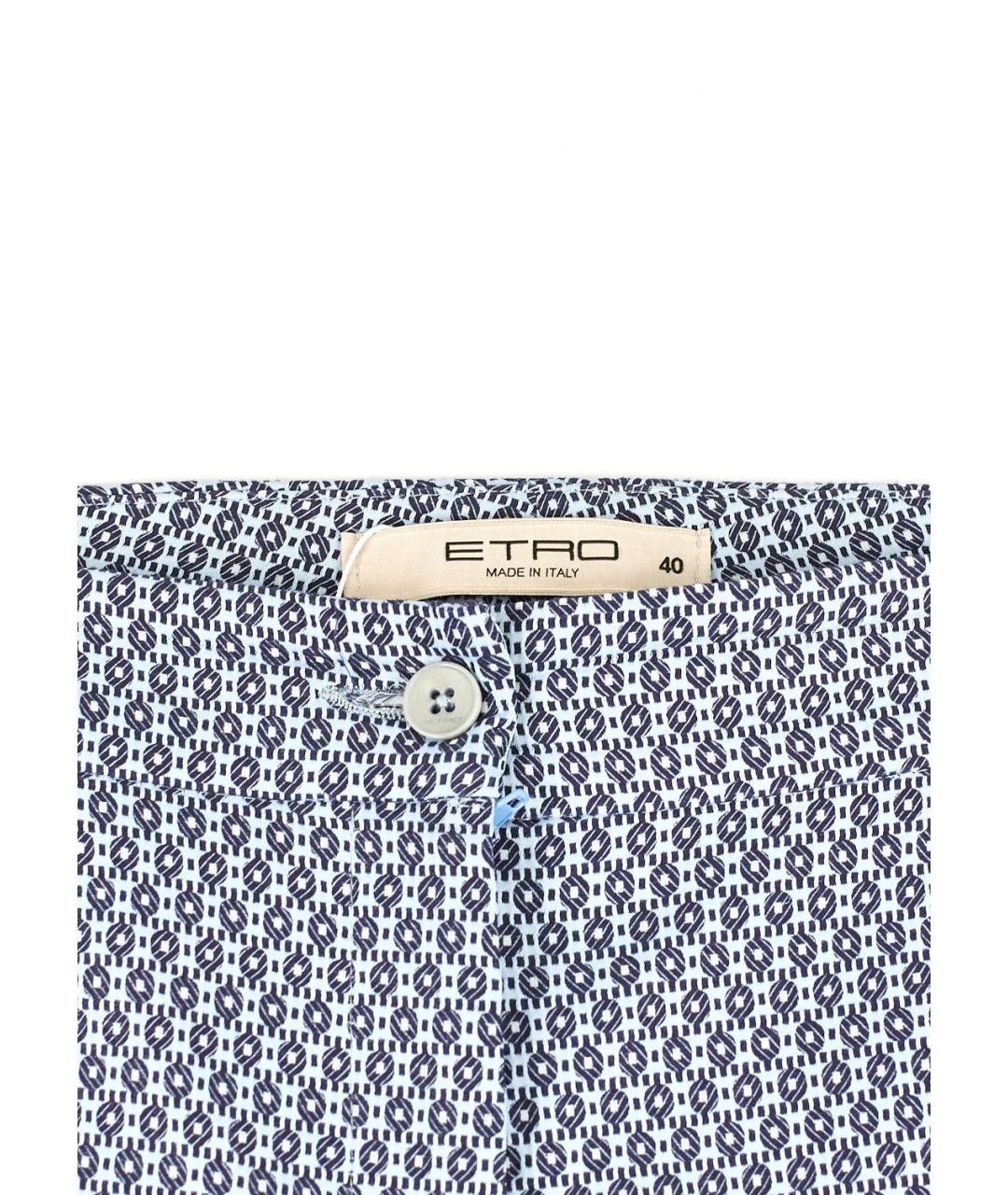 ETRO Голубые вискозные прямые брюки, фото 3