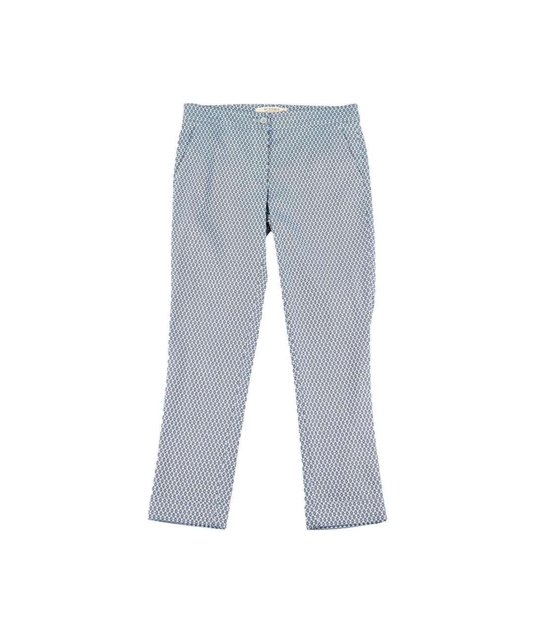 ETRO Голубые вискозные прямые брюки, фото 1