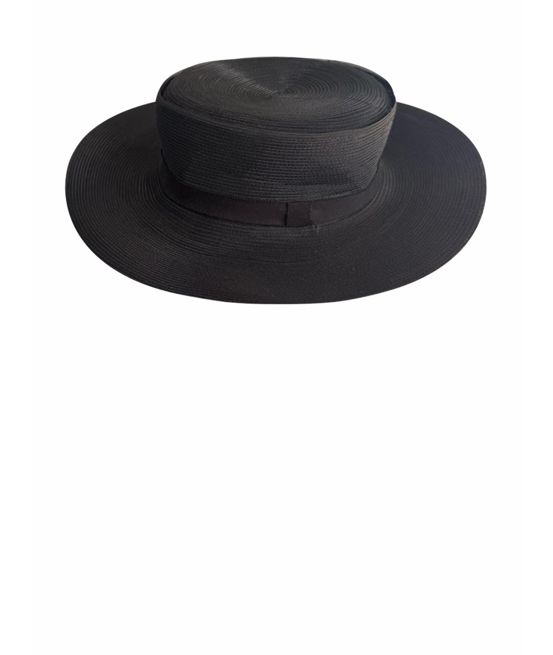RALPH LAUREN PURPLE LABEL Черная синтетическая шляпа, фото 1