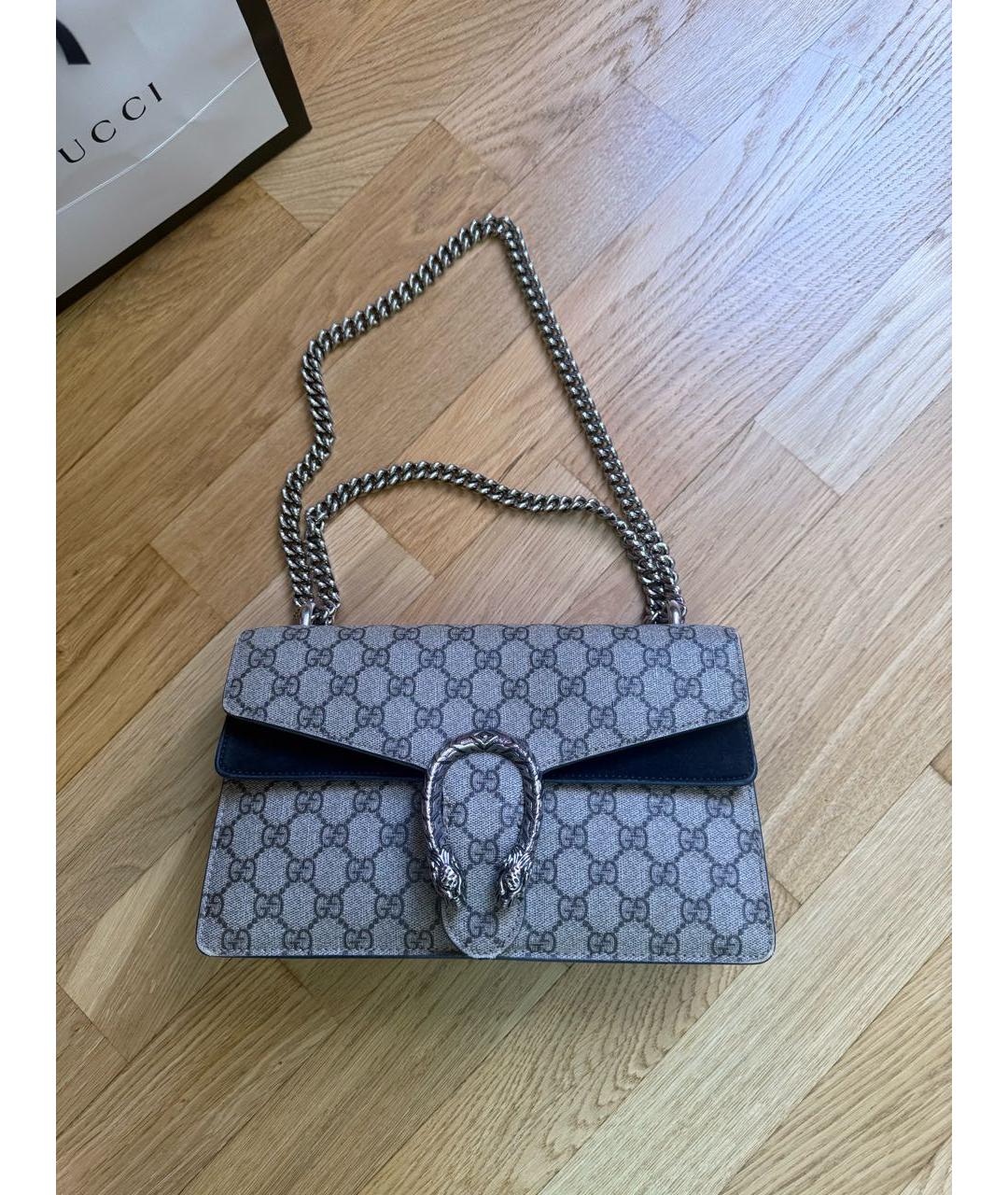 GUCCI Бежевая кожаная сумка через плечо, фото 5