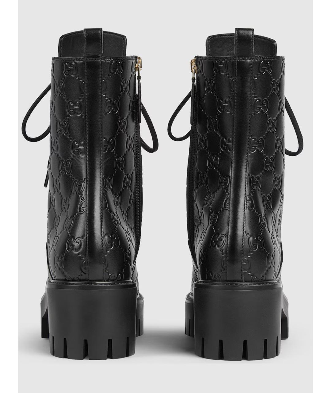 GUCCI Черные кожаные ботинки, фото 5