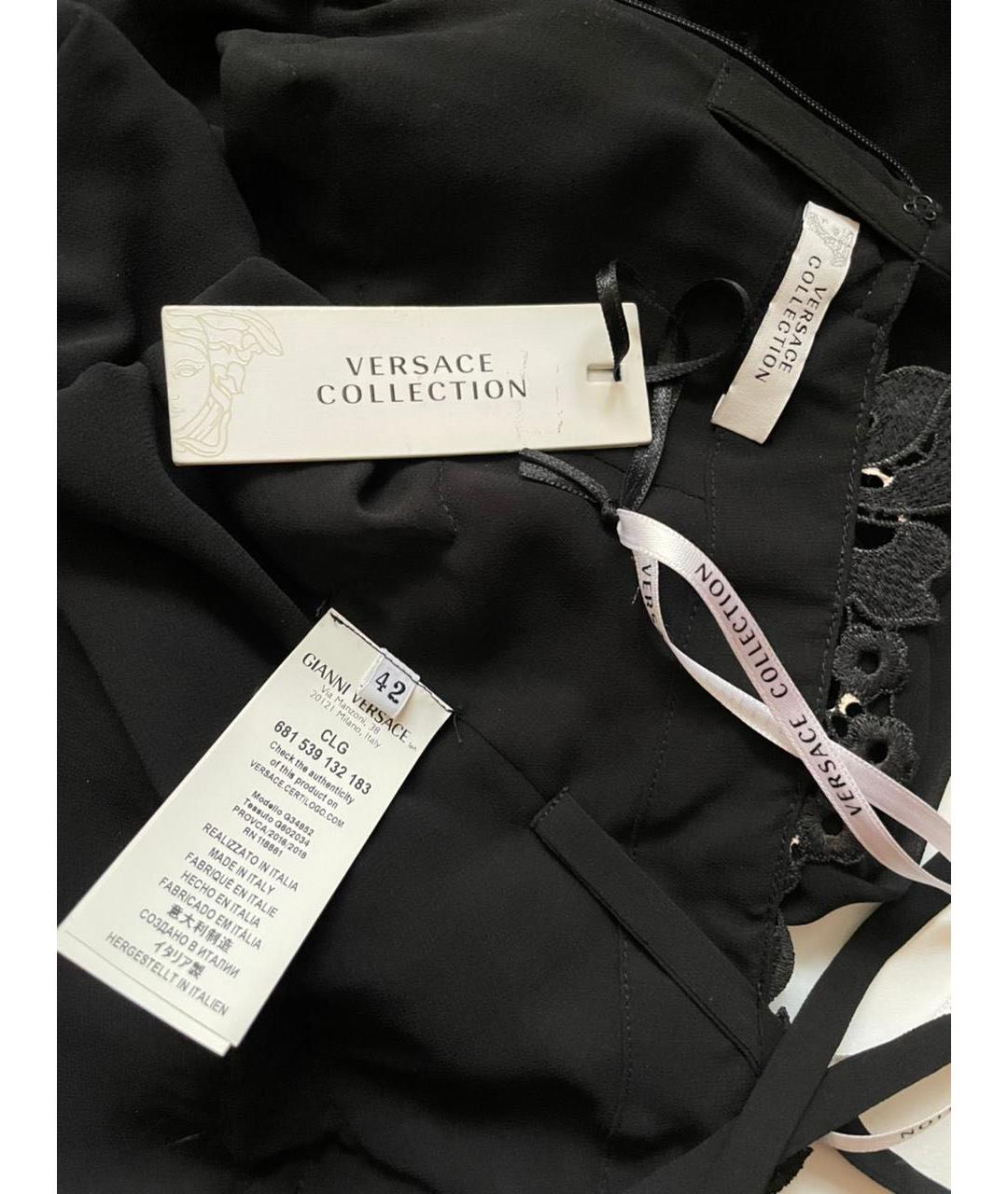 VERSACE COLLECTION Черное полиэстеровое вечернее платье, фото 5