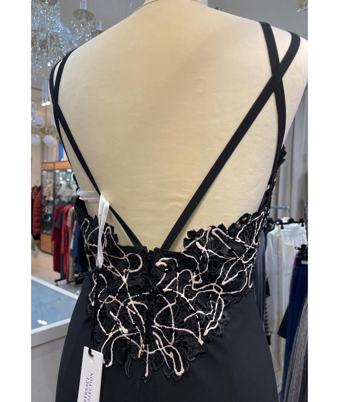 VERSACE COLLECTION Черное полиэстеровое вечернее платье, фото 4