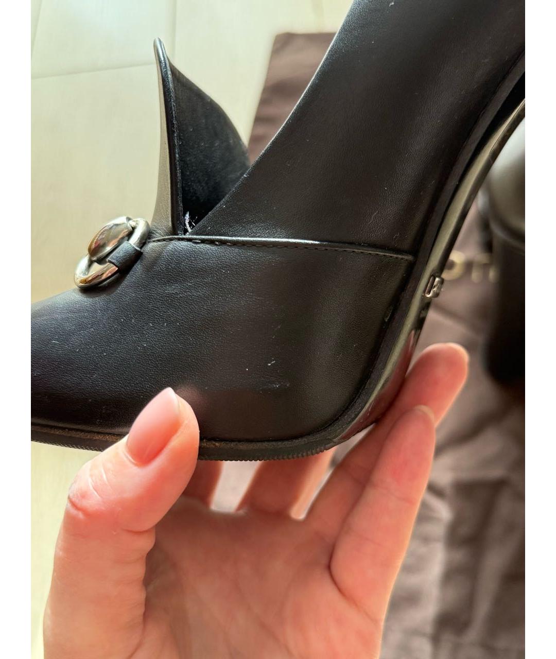 GUCCI Черные кожаные туфли, фото 8