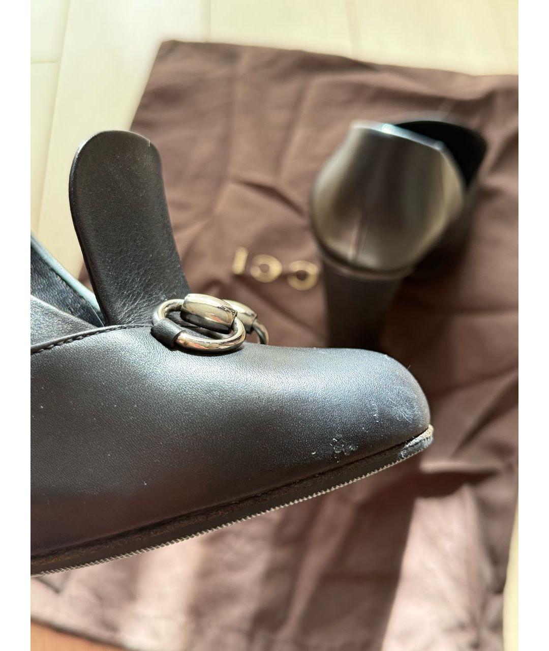 GUCCI Черные кожаные туфли, фото 7
