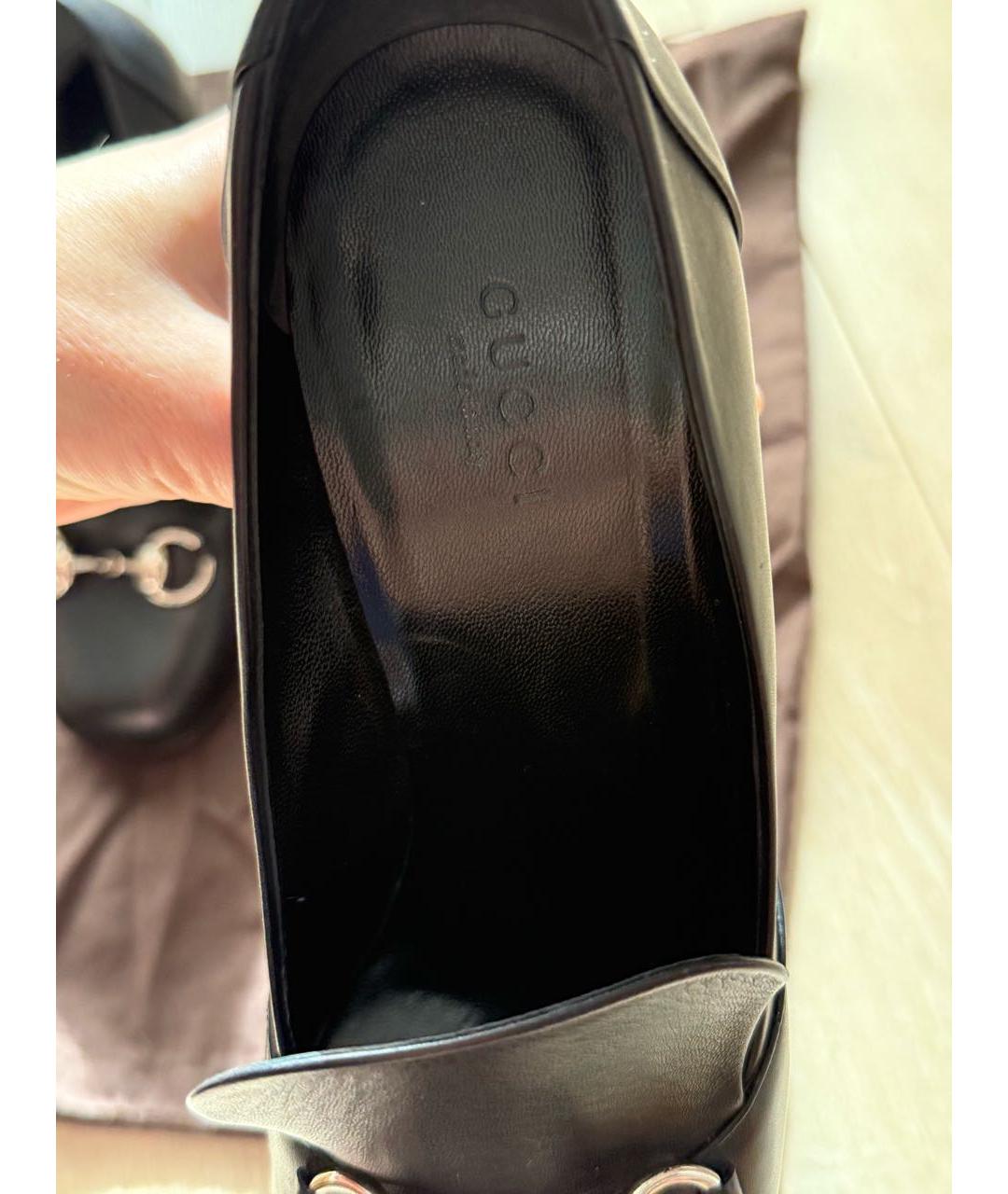 GUCCI Черные кожаные туфли, фото 5