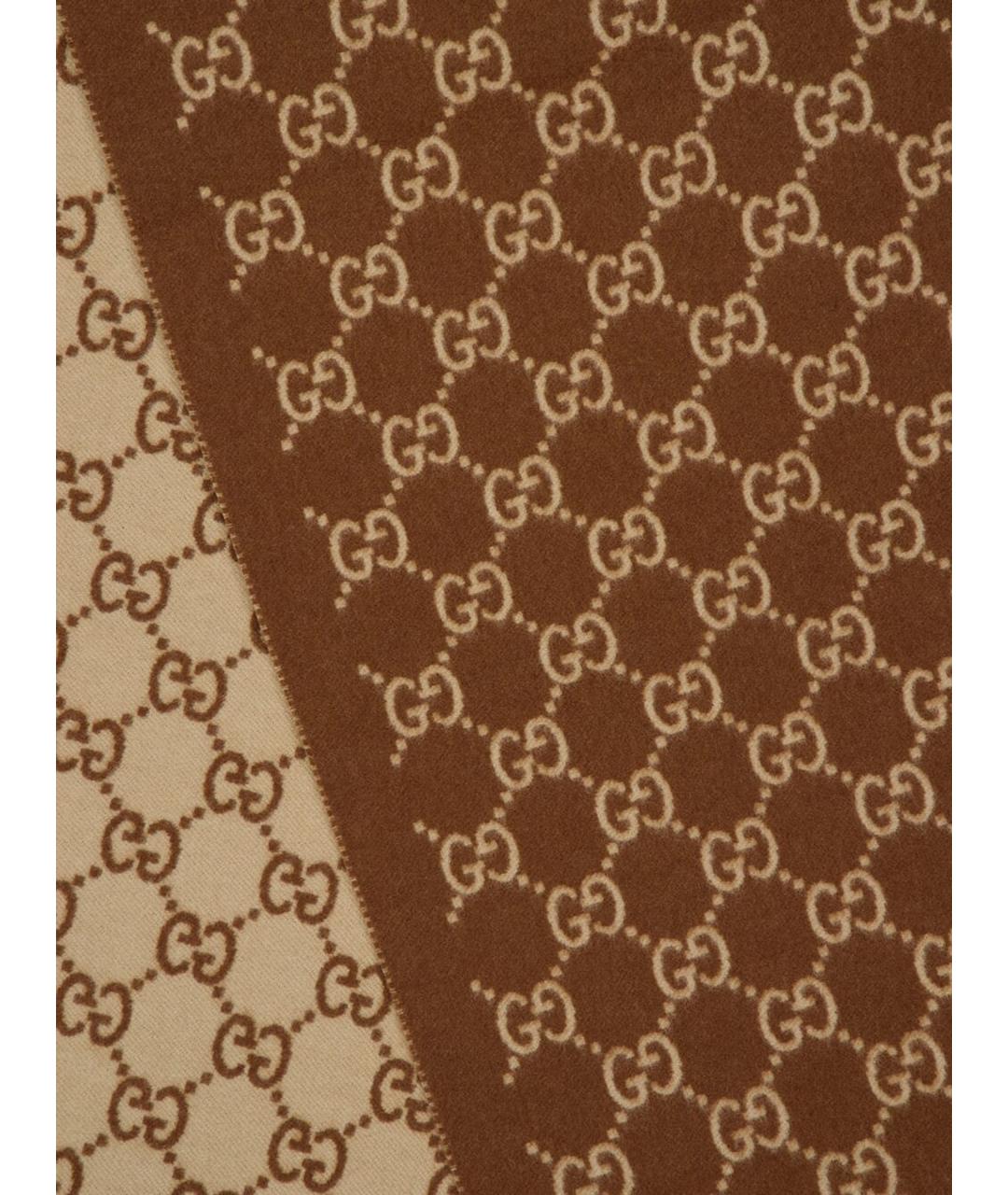 GUCCI Коричневый шарф, фото 2