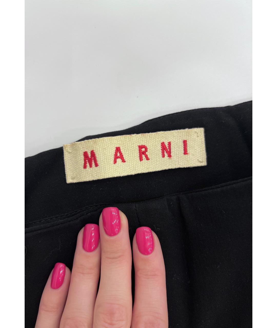 MARNI Черные шерстяные брюки узкие, фото 3