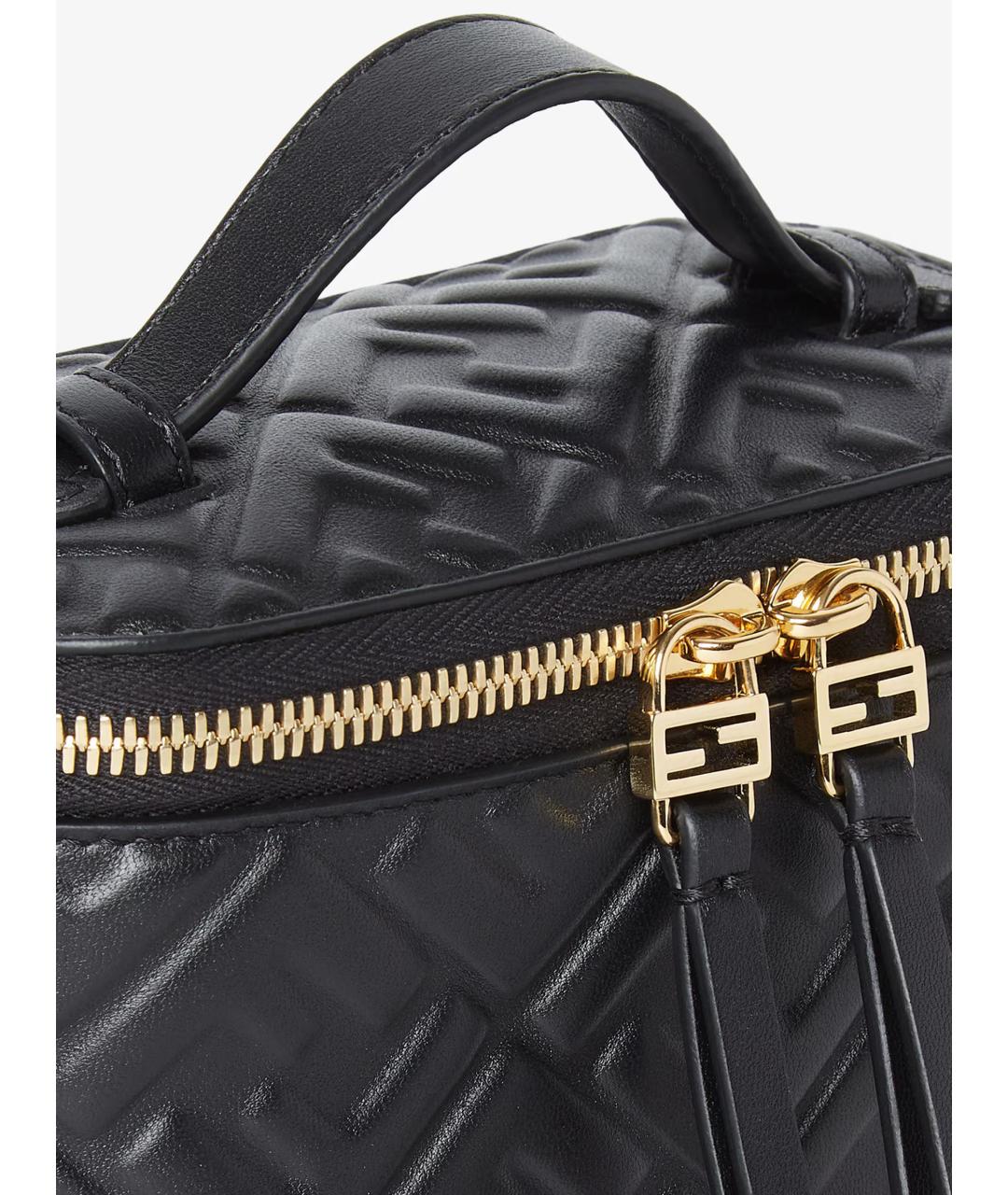 FENDI Черная кожаная сумка тоут, фото 5