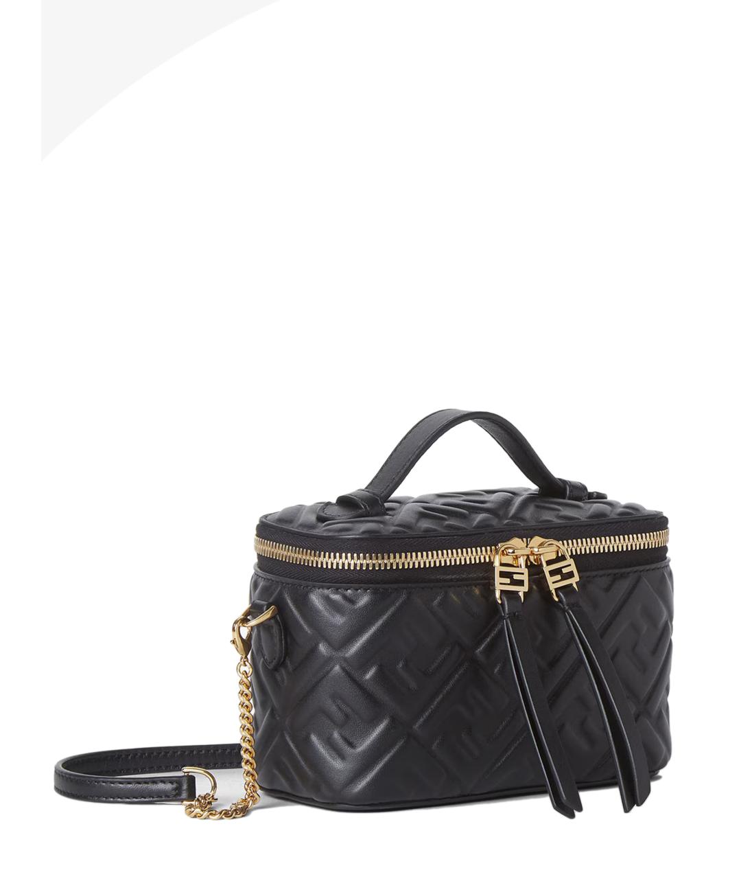 FENDI Черная кожаная сумка тоут, фото 2