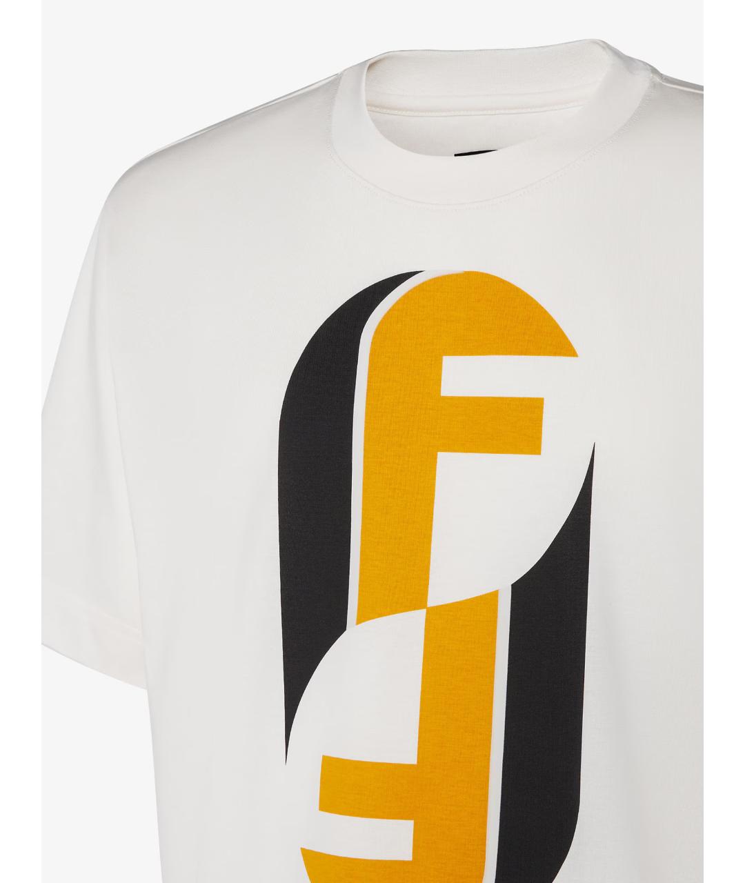 FENDI Белая хлопковая футболка, фото 3