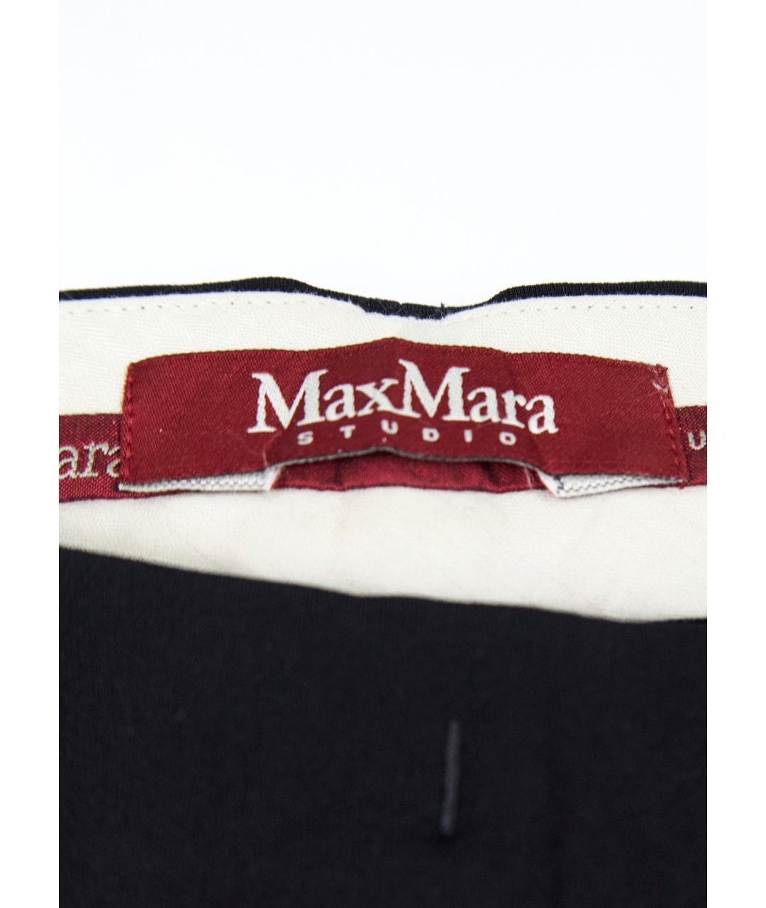 MAX MARA STUDIO Черные вискозные прямые брюки, фото 3
