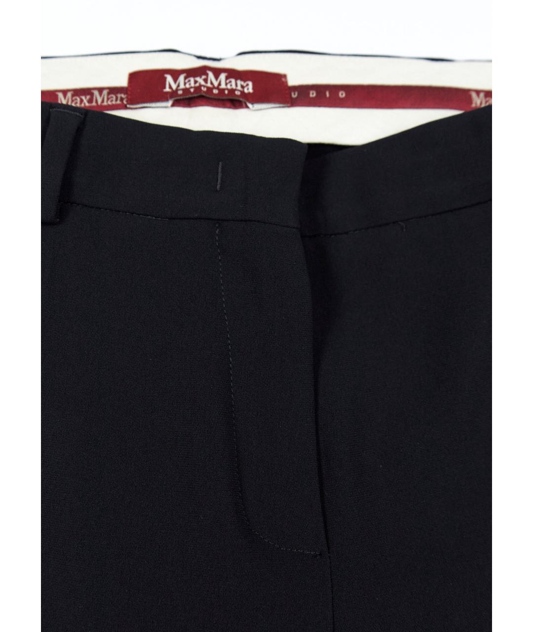 MAX MARA STUDIO Черные вискозные прямые брюки, фото 4