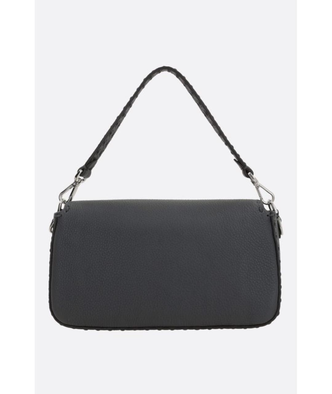 FENDI Черная кожаная сумка тоут, фото 2