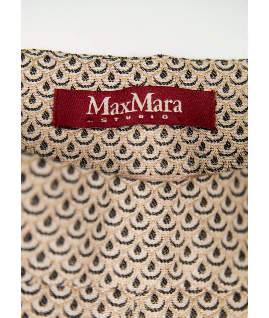 MAX MARA STUDIO Бежевые прямые брюки, фото 3