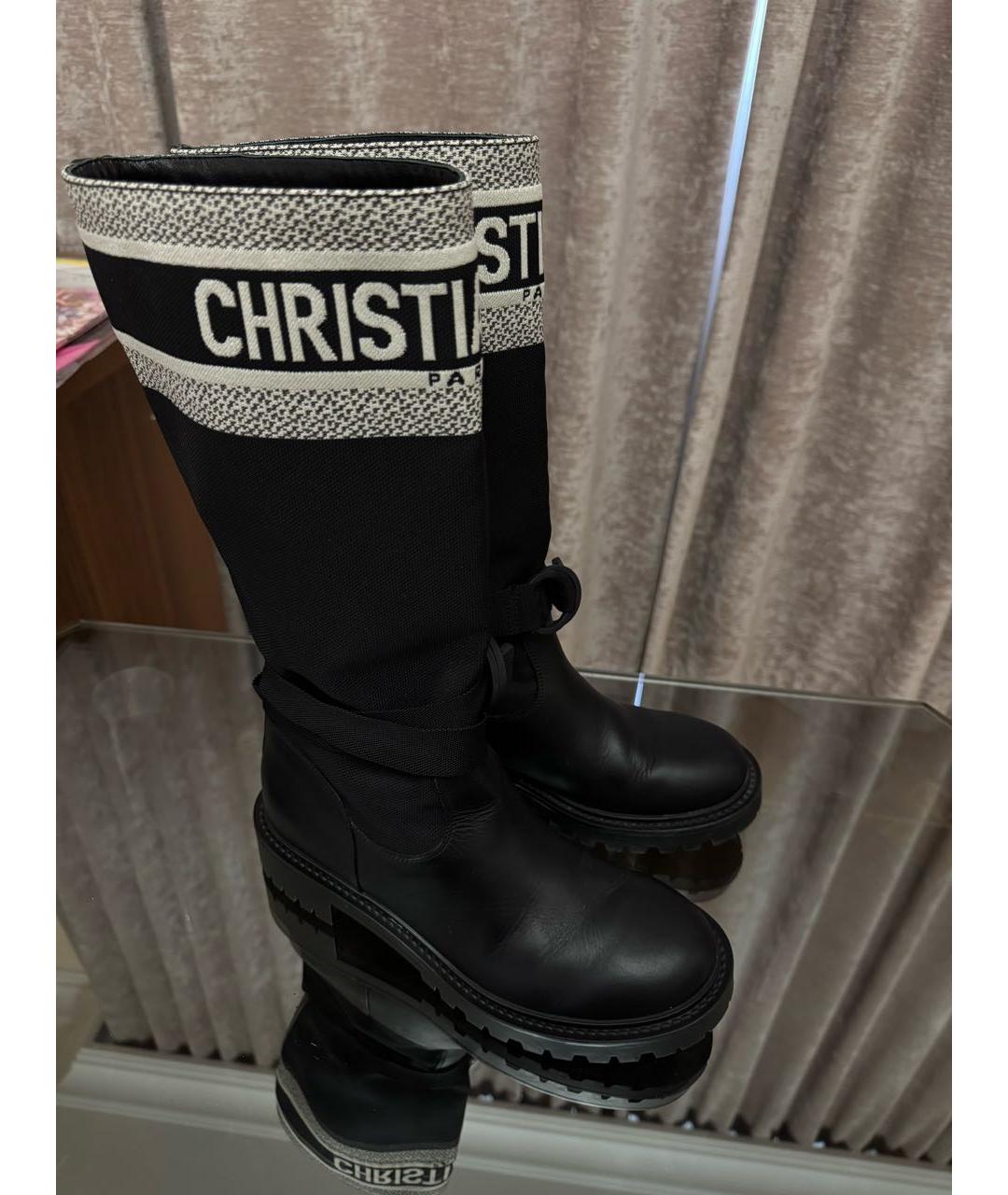 CHRISTIAN DIOR Черные резиновые сапоги, фото 2