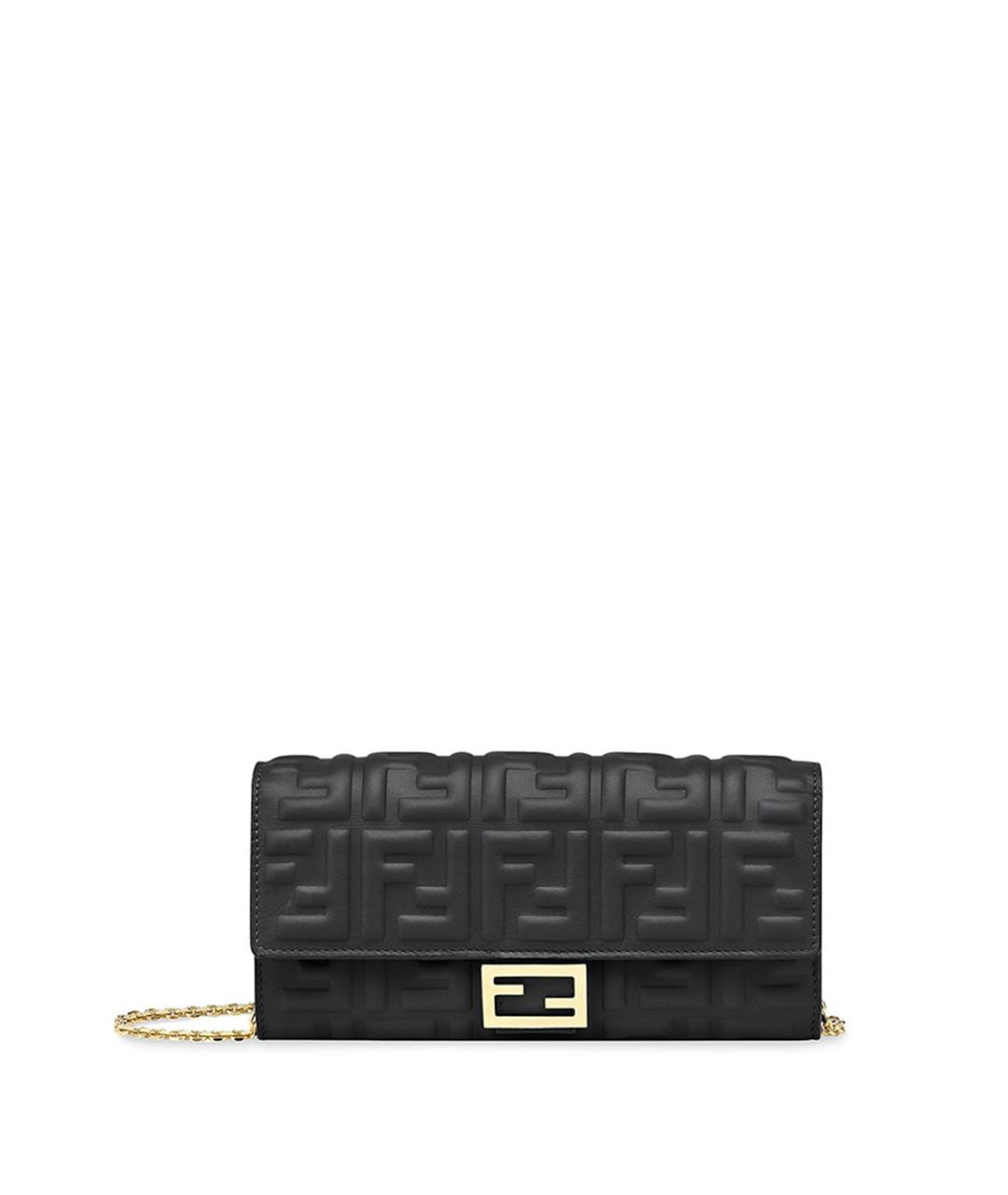 FENDI Черная кожаная сумка тоут, фото 1