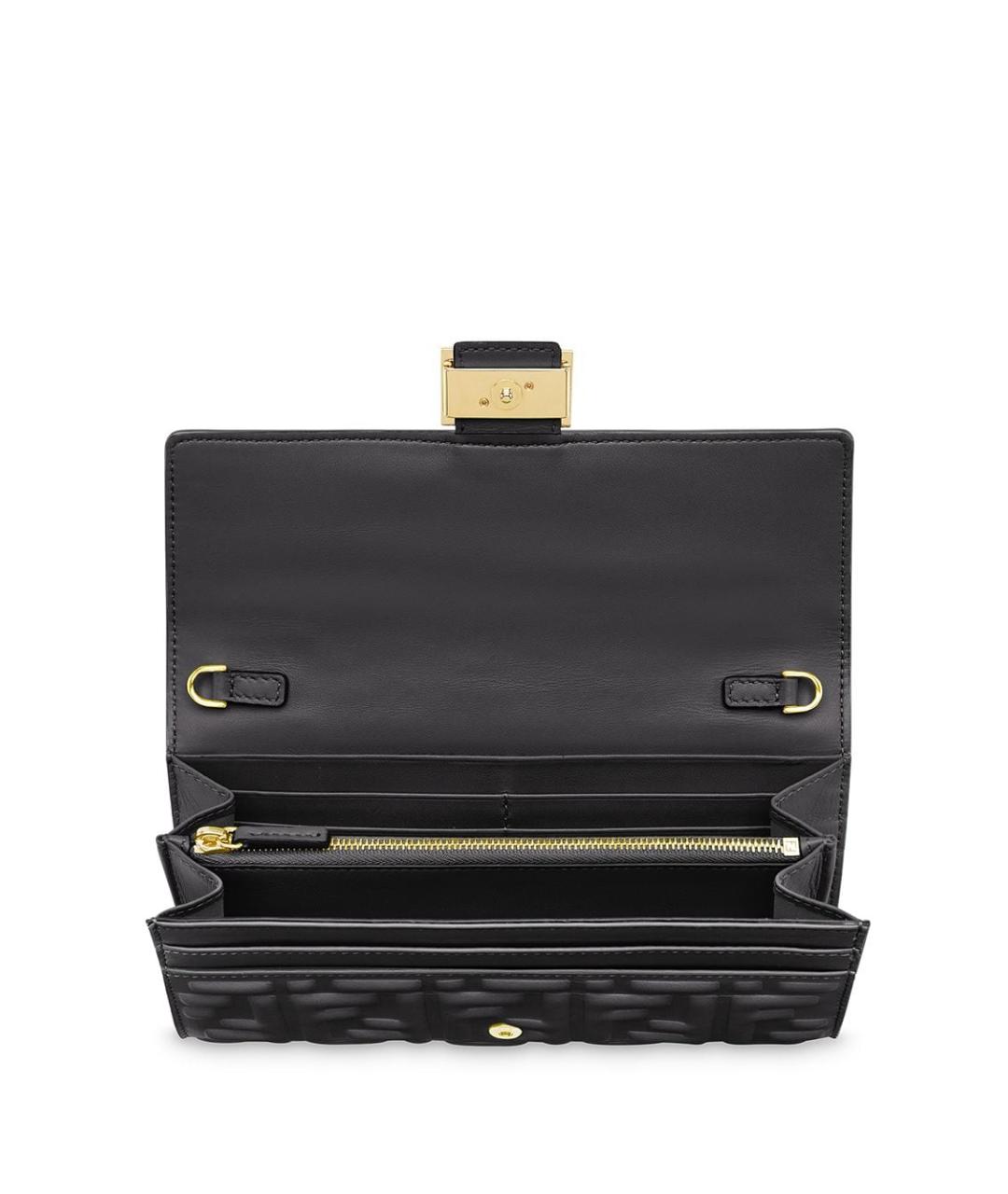 FENDI Черная кожаная сумка тоут, фото 3