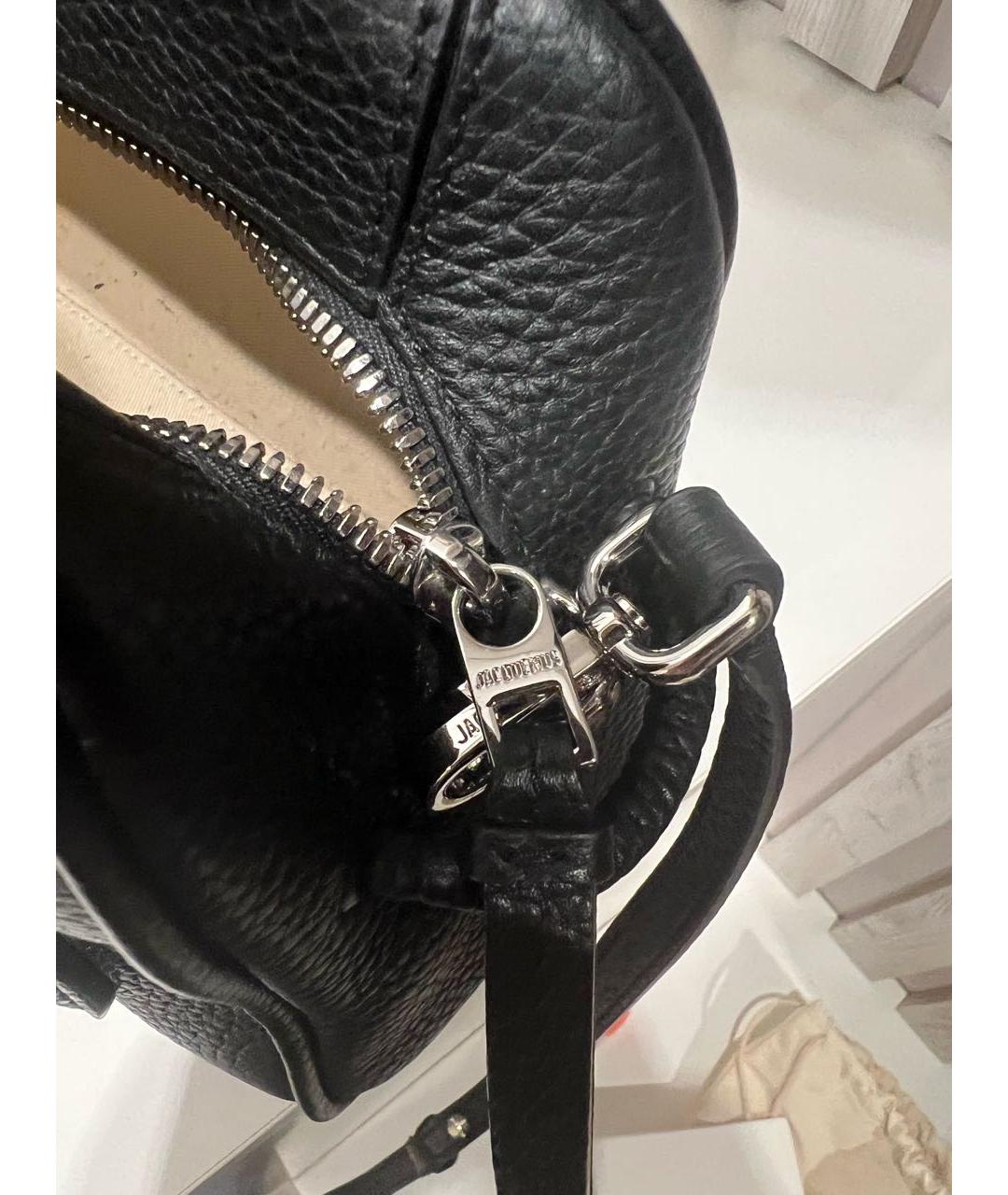 JACQUEMUS Черная кожаная сумка через плечо, фото 5