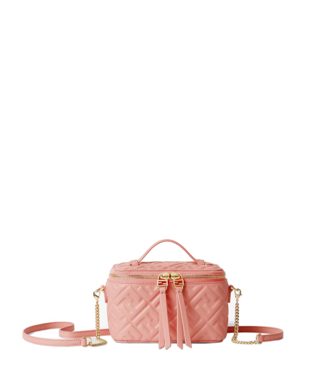 FENDI Розовая кожаная сумка тоут, фото 1