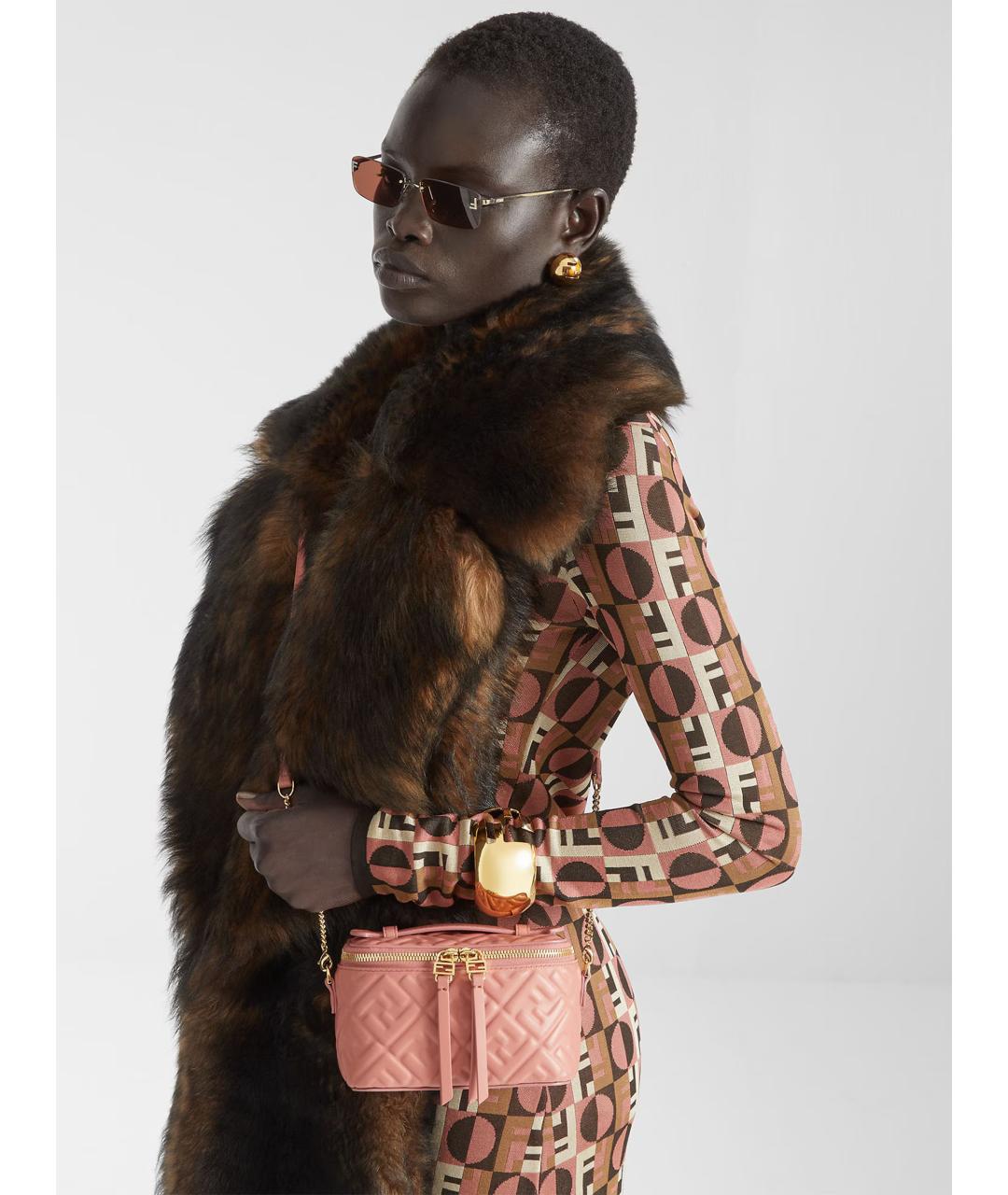 FENDI Розовая кожаная сумка тоут, фото 2